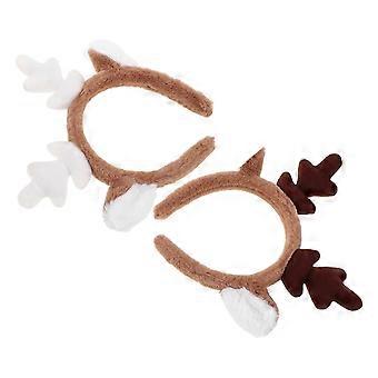 Reindeer Antlers Headband Cute Animal Ears with 2Pcs for Dress Up Occasion