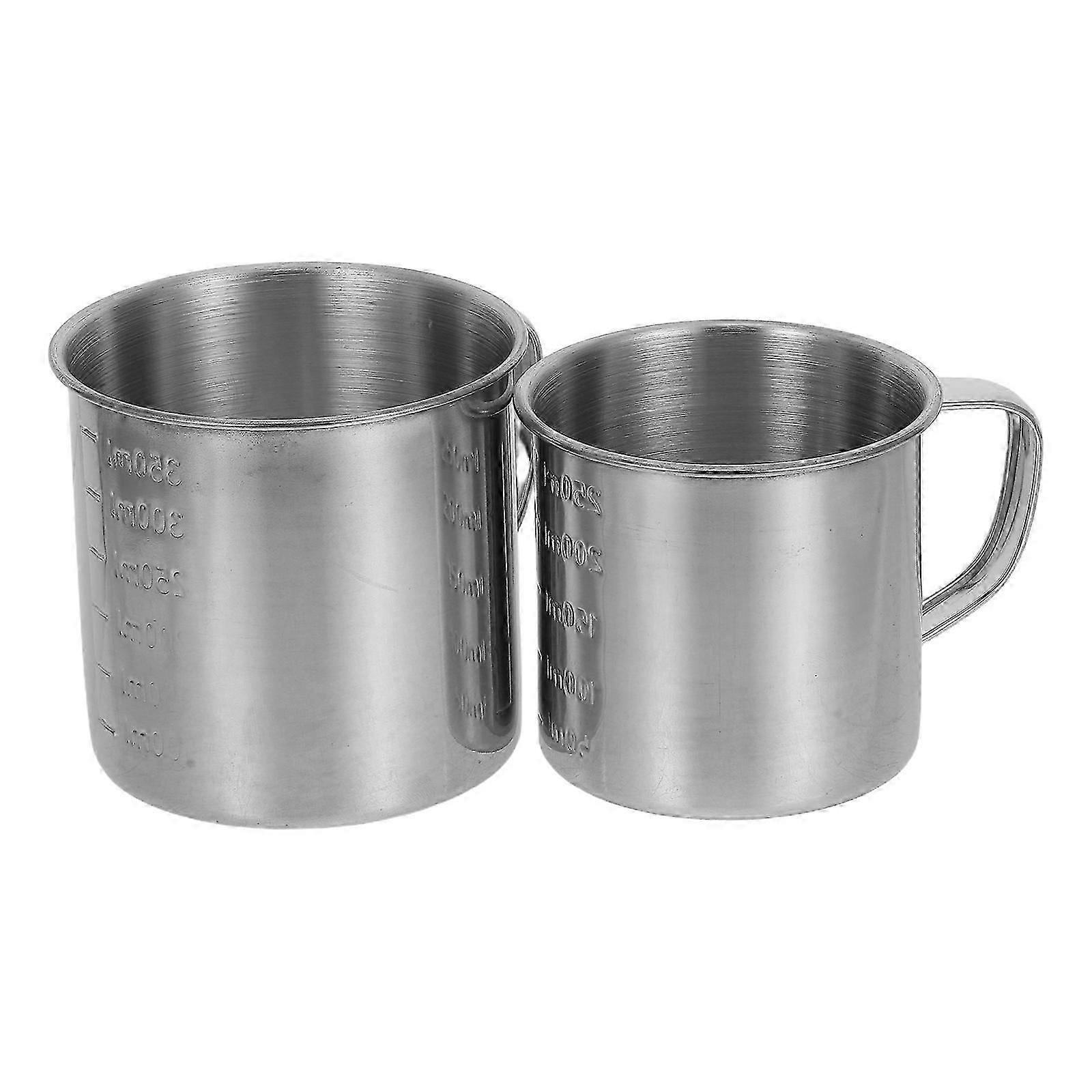 Stainless Steel Measuring Cups for Baking with Handle 2Pcs Multi-Use Kitchen Tool