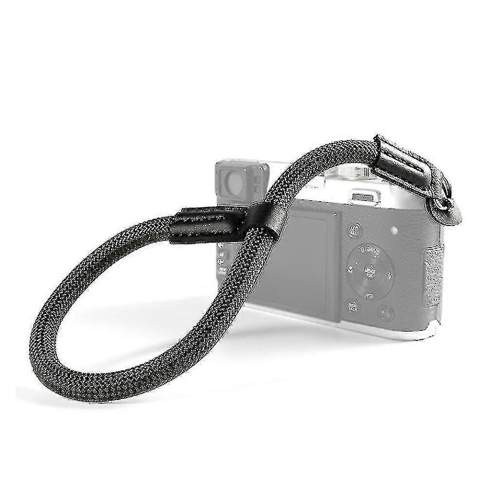 Adjustable Camera Wrist Strap With Leather End - Electroplated