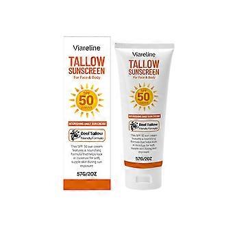 SPF50 Beef Tallow Sunscreen Cream, Non-Greasy Quick Dry Moisturizing Face Body Sun Protection Lotion 57g