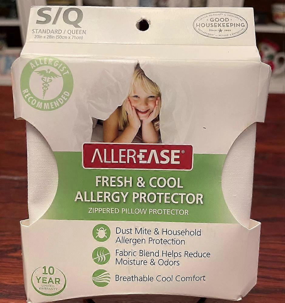 AllerEase Fresh & Cool Allergy Protector, Zippered Microfiber Pillow Protector