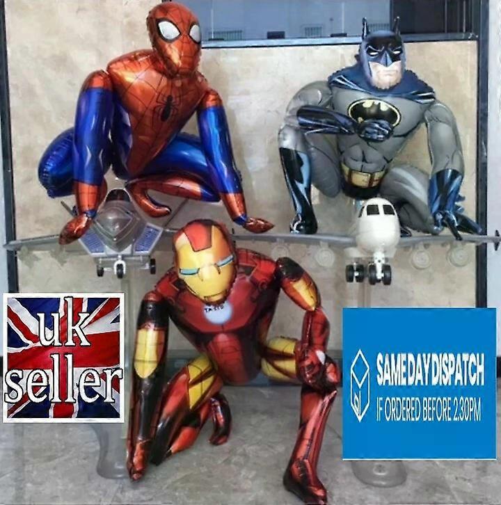 Large Self Stand 3d Superhero Spiderman Batman Iron Man Birthday Foil Balloon