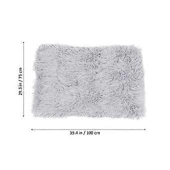Pets Blanket Dog Blanket for Warm Comfort 2Pcs Light Grey Plush Material