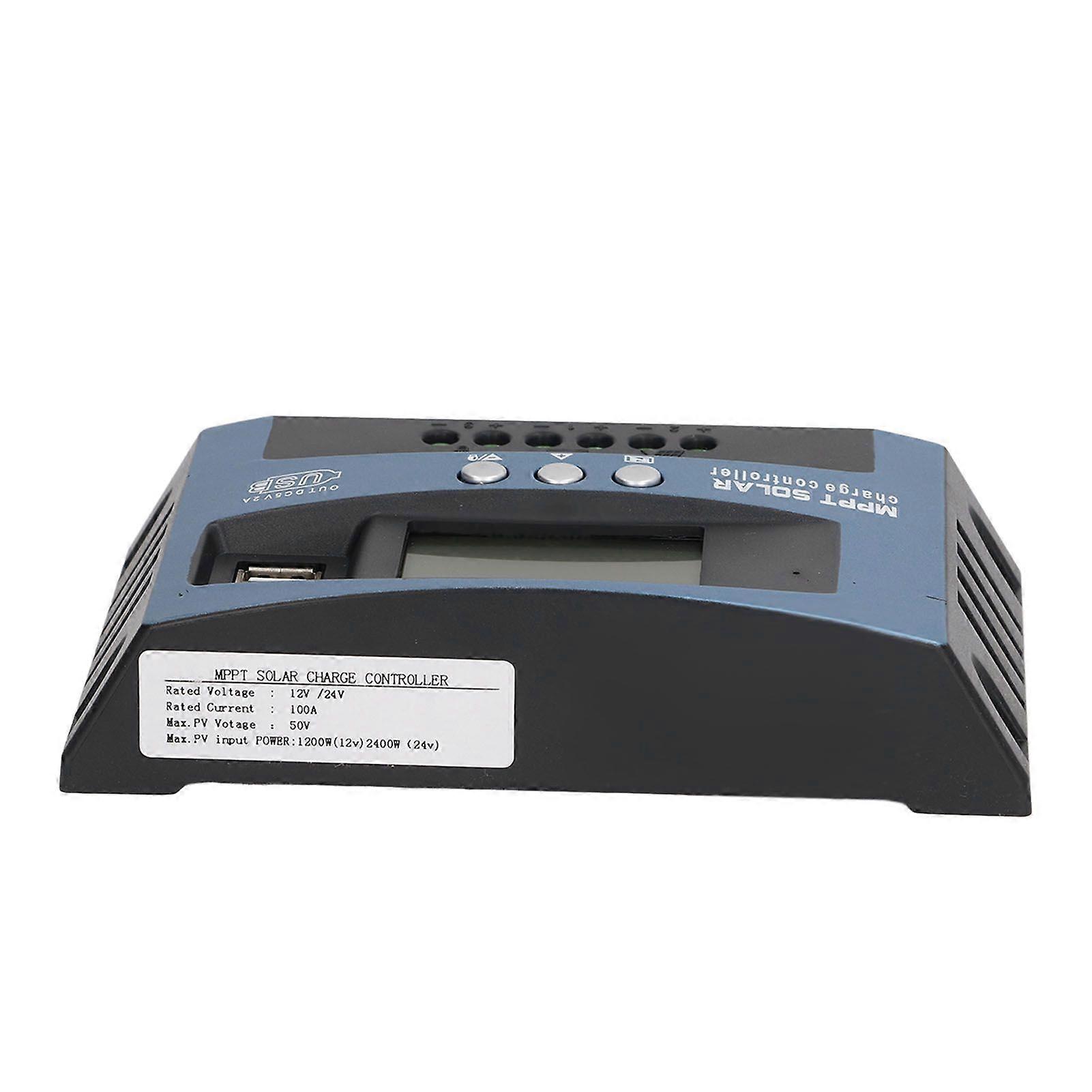 PV Controller with Duel Voltage Regulator LCD Multiple Protection MPPT Solar Panel Controller 12V 24V 100A