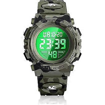 LED-monitoiminen vedenpitävä kello lapsille - Kids Giftscamo Green