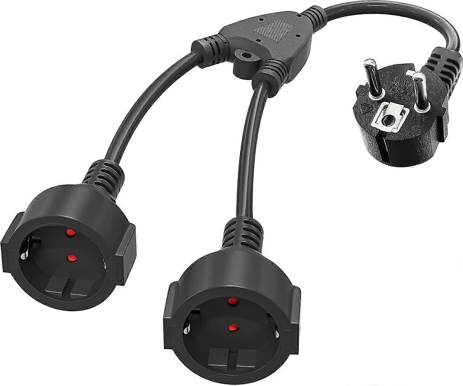 Double Plug For Socket, Multiple Socket With Protective Contact, 2 In 1 Socket Adapter, Socket Extension, Extension Cable With 2 Schuko Sockets 250v/1