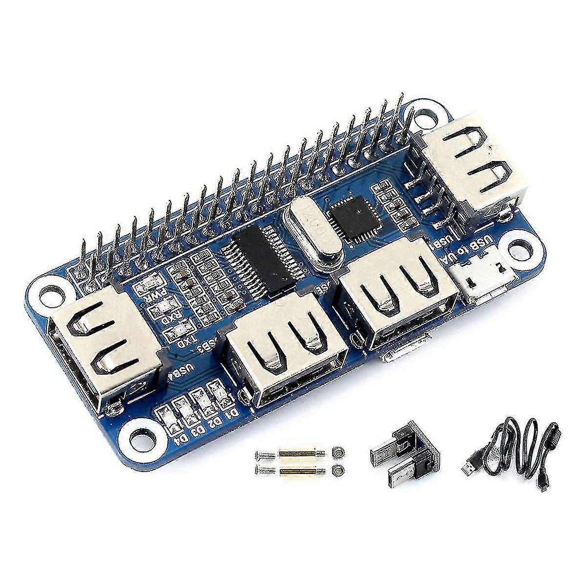 Waveshare 4 Usb Ports Usb Hub Hat For Raspberry Pi 4b 3b+