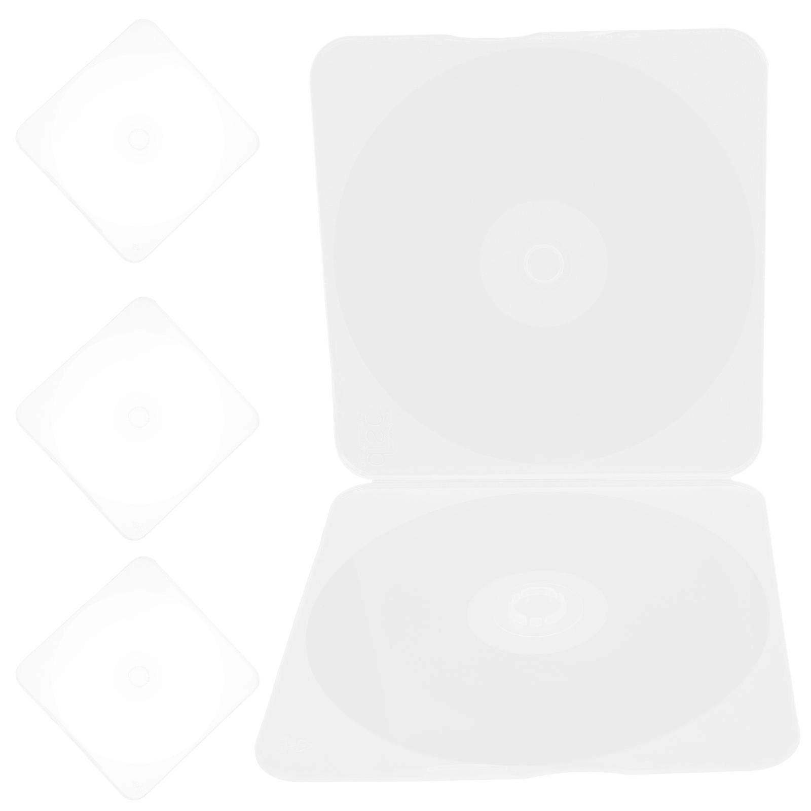 4pcs CD Packing Cases Plastic CD Boxes DVD Carrying Cases DVD Storage Cases