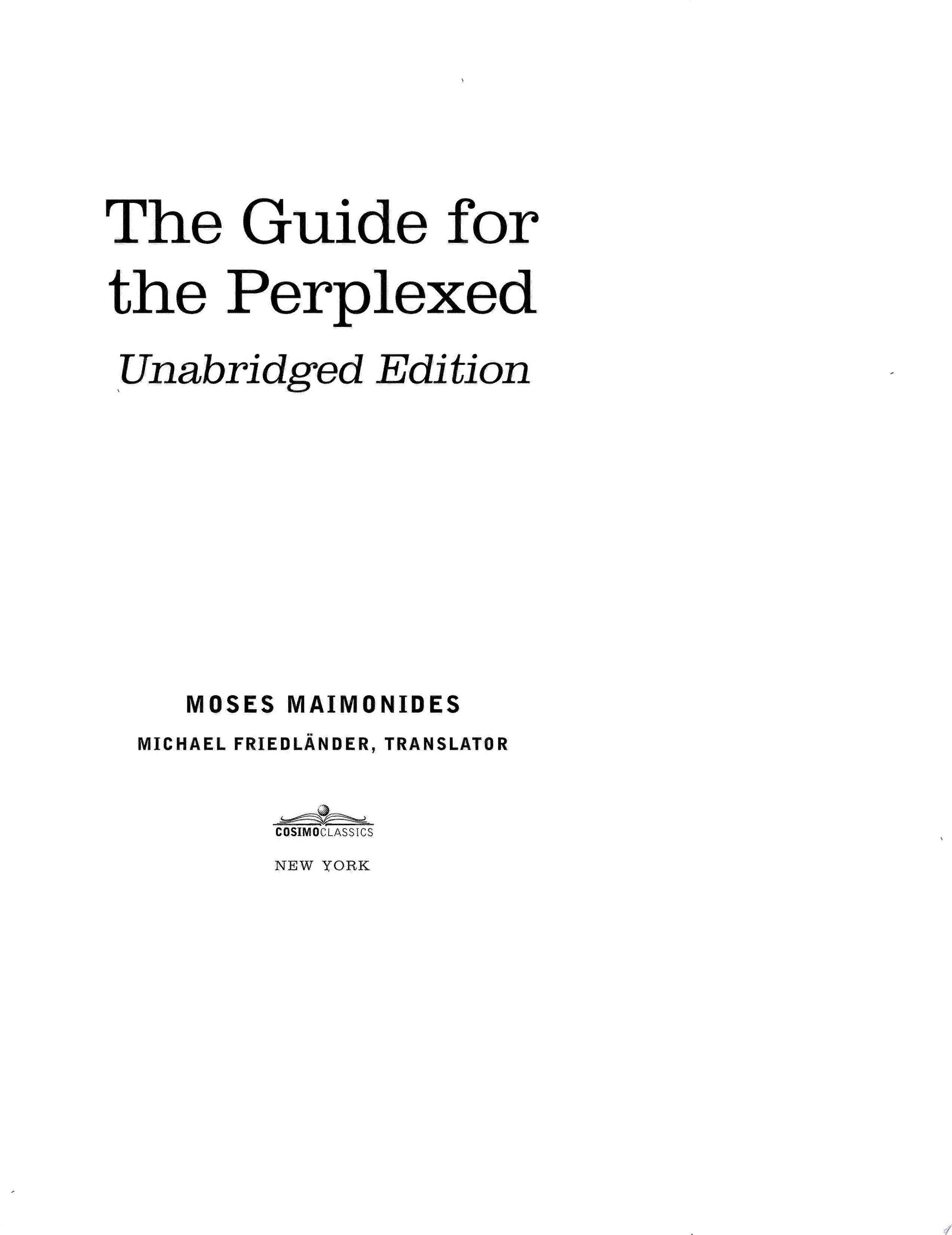 Guide for the perplexed