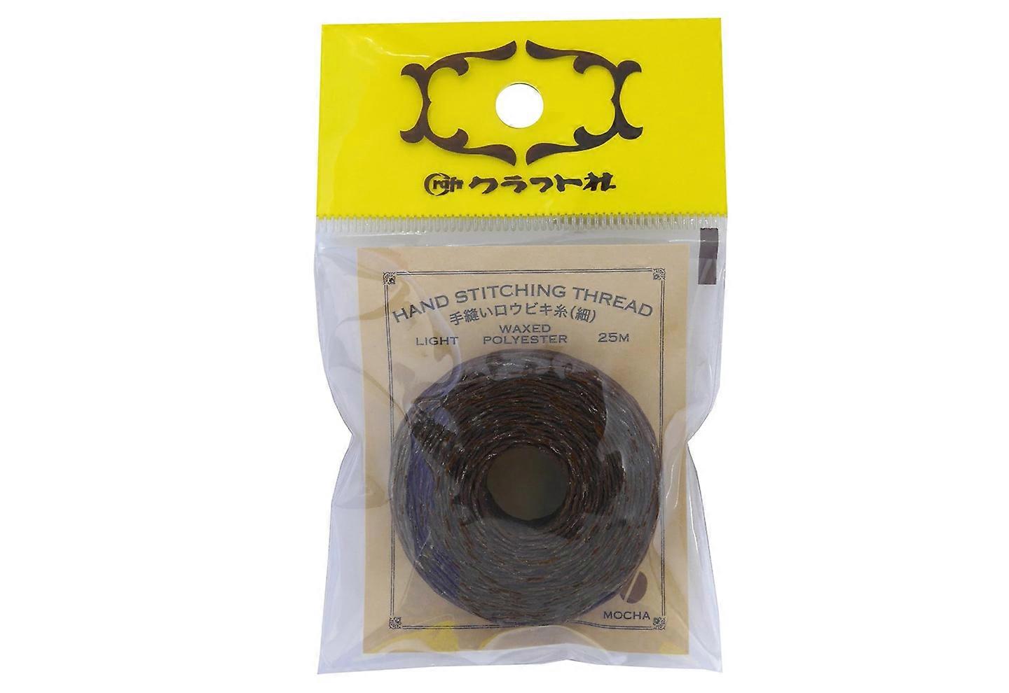 Craft Sha Leathercraft Waxed Polyester Stitching Leather Thread Mocha Brown 25m