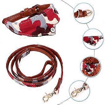 Pet Pulling Rope Camouflage Pet Collar for Outdoor Use 2Pcs Set