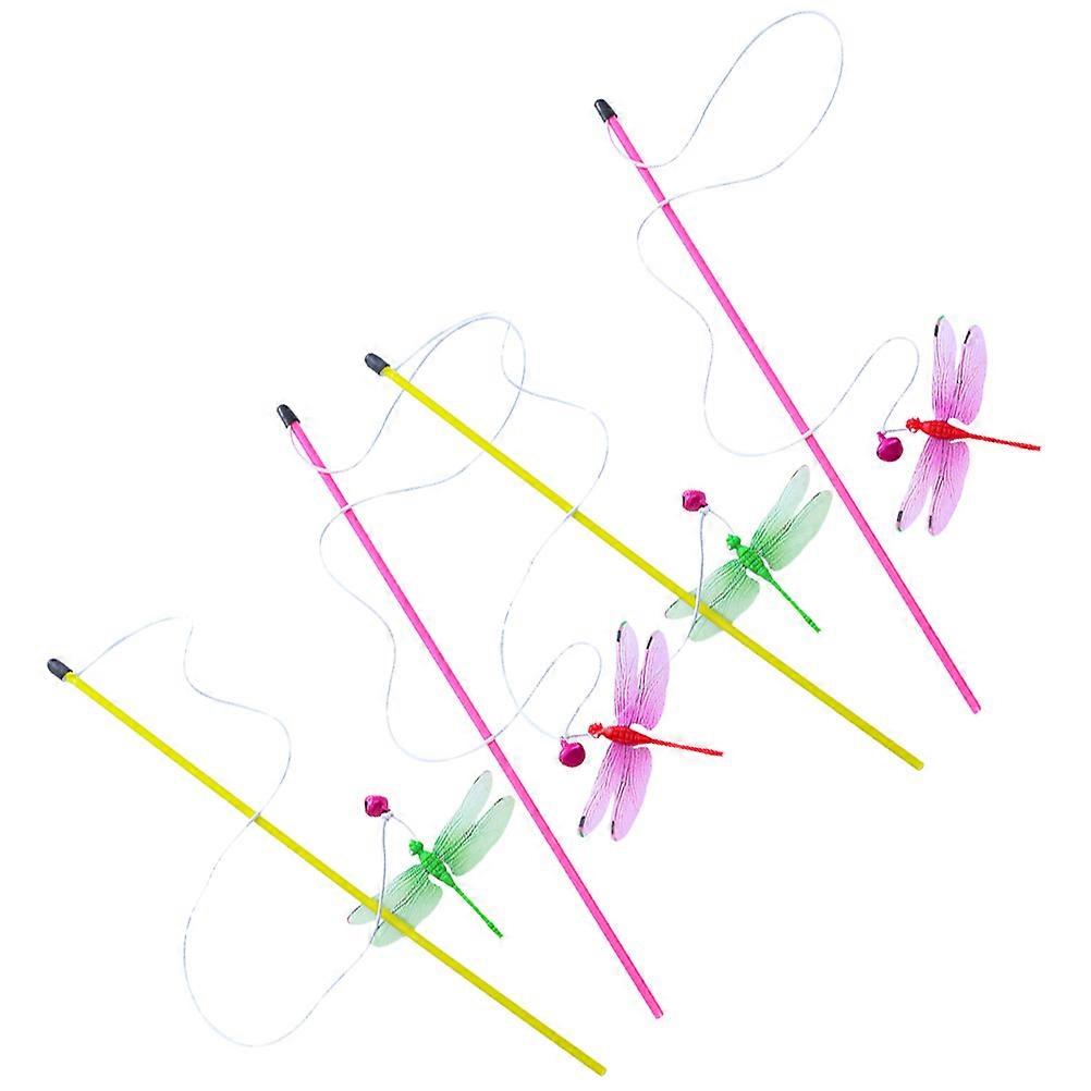 Cat Teasing Wand Plastic Interactive Toy for Cats 4Pcs Assorted