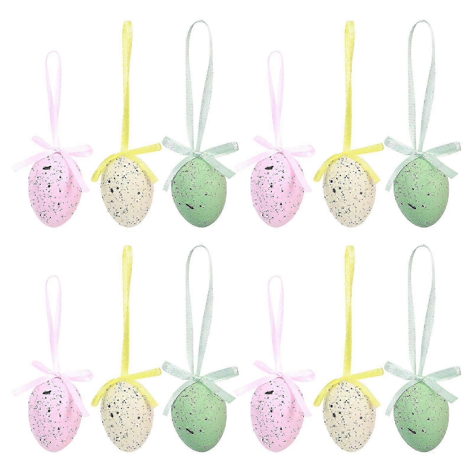 24Pcs Easter Eggs Adornments Mini Easter Eggs Toys Easter Party Eggs Pendants