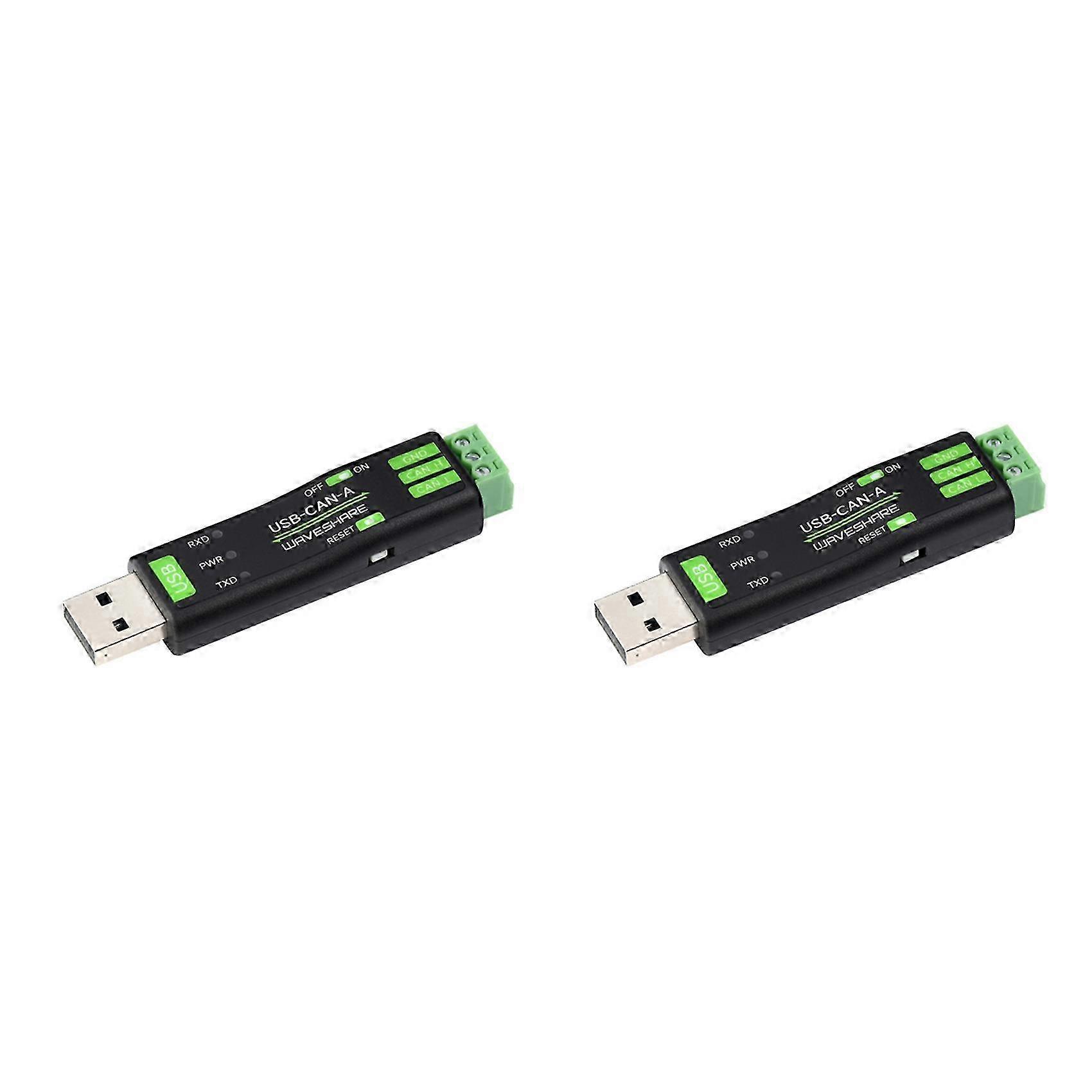 2X Waveshare USB to CAN Adapter Analyzer Model A, STM32 Chip Solution, Multiple Working Modes, Multi-System Compatible