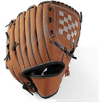 Baseball Gloves, Kids Teens Youth Long-Lasting Genuine Genuine Leather Softball Baseball Pitcher Mitt (1 Piece, Brown)