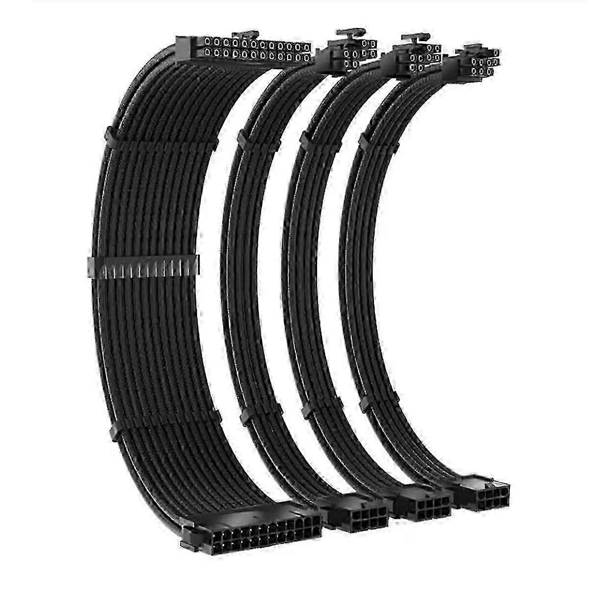 Modular Power Extension Cable Set for Computer Case High Flexibility Efficiency for Computer Cases Mining Rigs Black