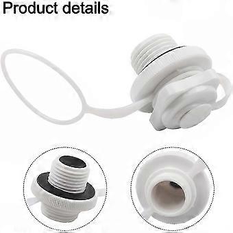 Reliable One-Way Inflation Valve - 22mm Big Mouth White Adapter for Airbeds, Boats, Canoes, Pool Rafts & Rubber Dinghys