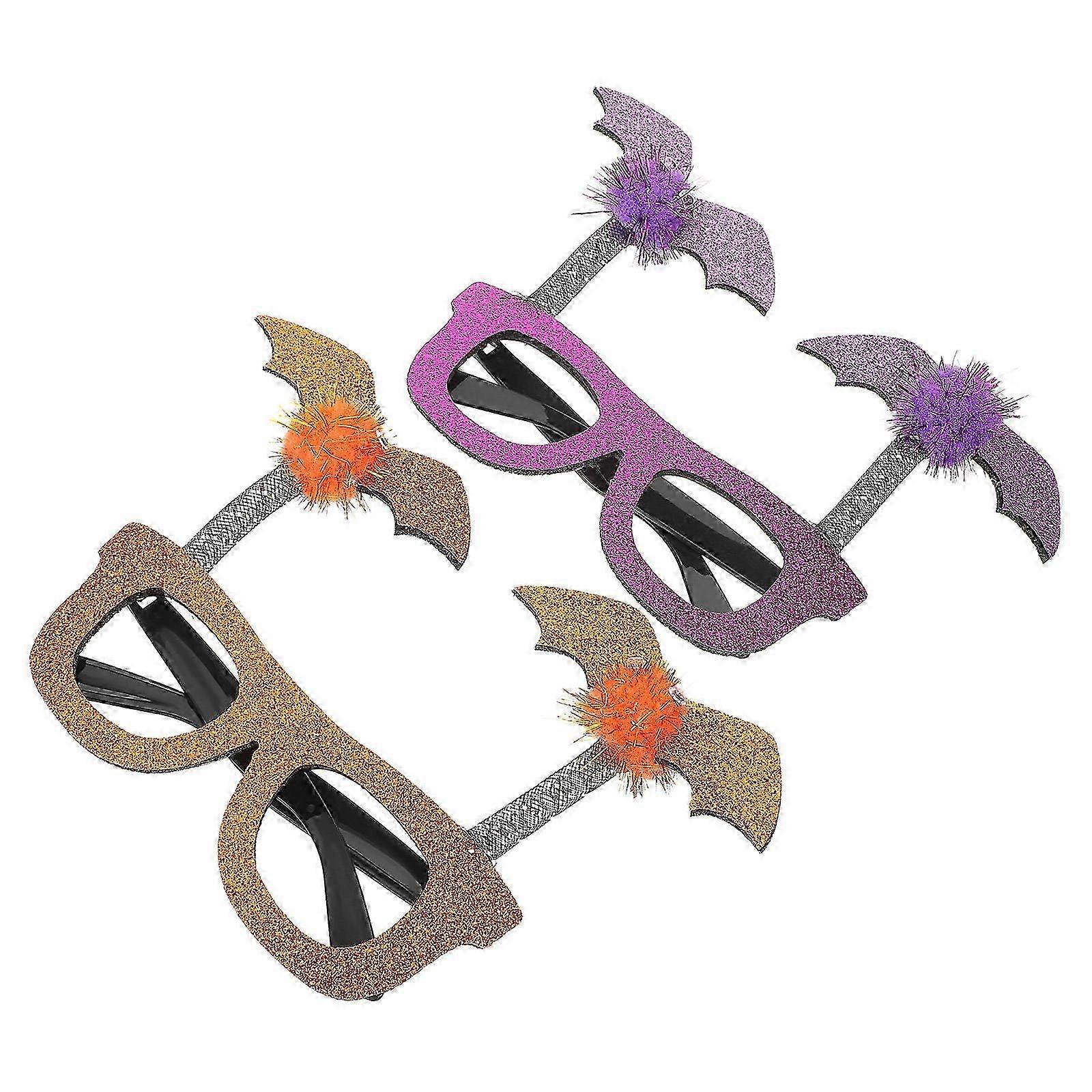 Halloween Cosplay Bat Glasses Frames compatible with Decoration 2Pcs Plastic Material