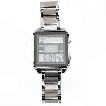 Waterproof Digital LED Electronic Watch for Men with Stainless Steel Band, Calendar, Alarm & Countdown Function