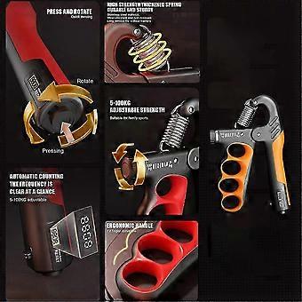 Adjustable Counting Hand Grip Strengthener - Unisex Adults Muscle (Orange)