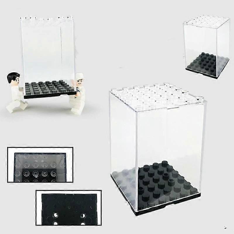 Stackable Clear Building Block Display Case UV Resistant Compatible Minifigures Storage Box for Valuable Brick Collection Display