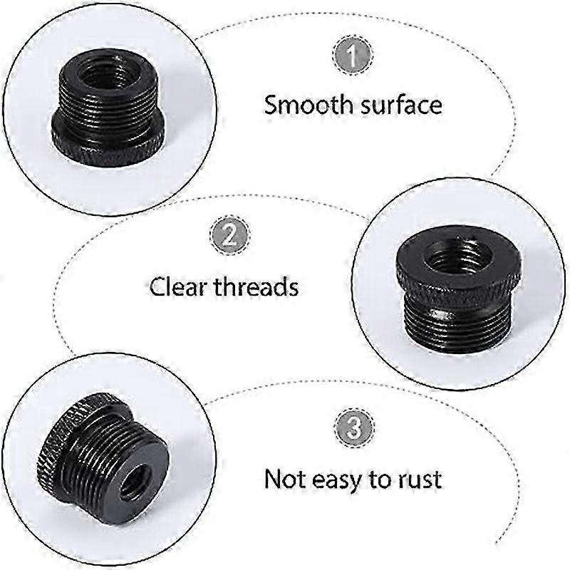 8Pcs Matte Black Mic Thread Adapters