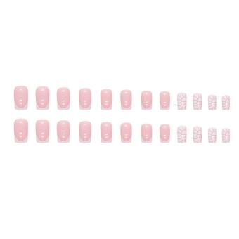 Cracked Light Pink Ballerina False Nails