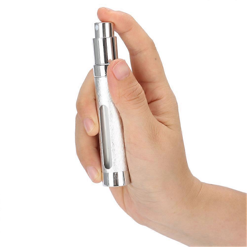 12ml Mini Empty Glass Refillable Perfume Atomizer Bottle Empty Spray Bottle for Outgoing Silver