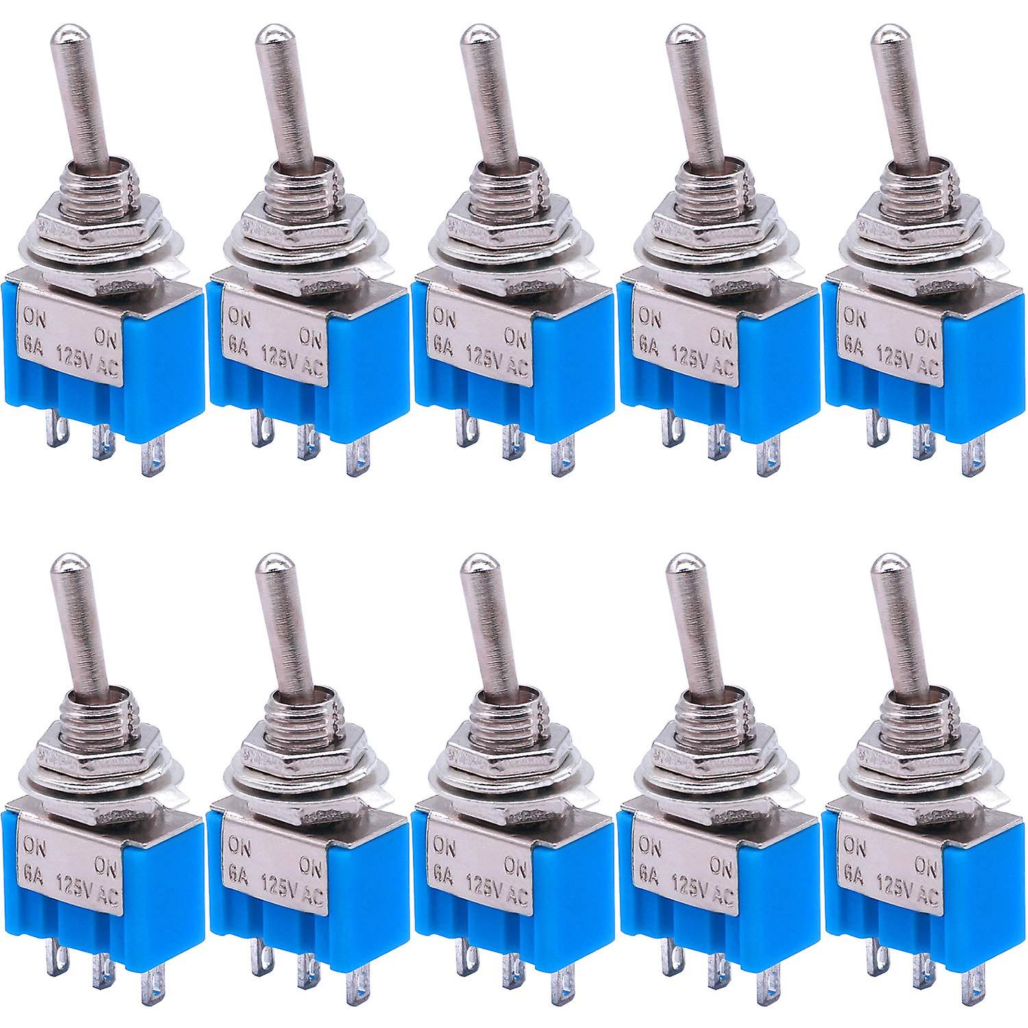 10 Pz SPDT Mini interruttore a levetta 3 pin 2 posizioni ON / ON Interruttore a levetta in miniatura 6A 125V AC Interruttore a levetta