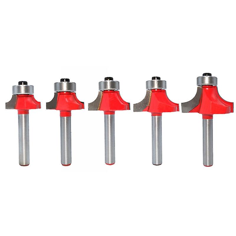 5Pcs 6mm Corner Round Over Router Bit with Bearing Cleaning Flush Milling Cutter for Wood Woodworki