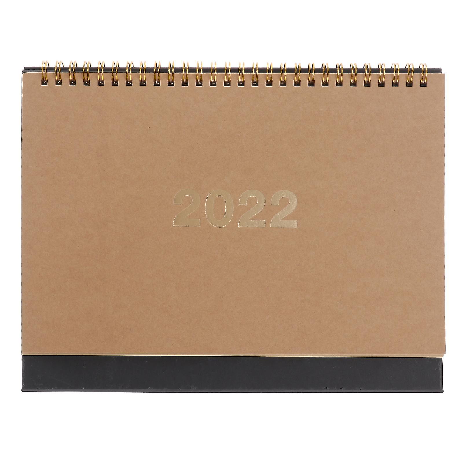 1 calendario de escritorio 2020, organizador de agenda anual con espiral de papel para mesa, tamaño L (papel kraft)