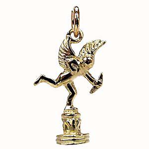 9ct Gold 22x14mm solid Piccadilly Eros Pendant or Charm
