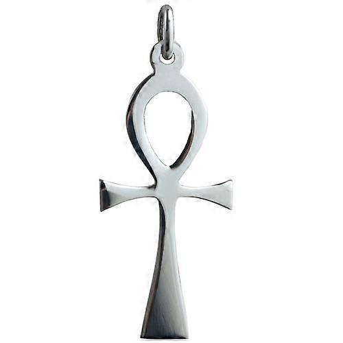 Silver 33x17mm plain solid Ankh or Peace Cross