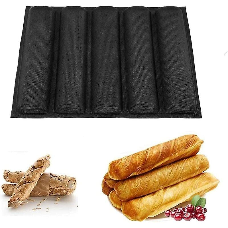 Rectangular Silicone Loaf Pan with 5 Reusable Non-Stick Loaf Pans
