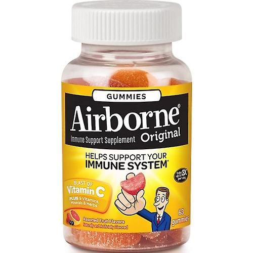 Airborne Immune Support Gummies Assorted Fruit, 63 Gummies (Pack of 6)