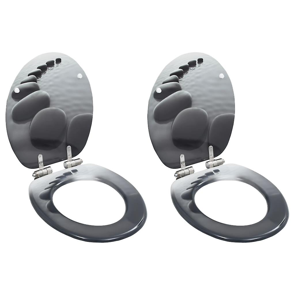 马桶座圈 2件装 带软关闭盖 MDF Stone 设计