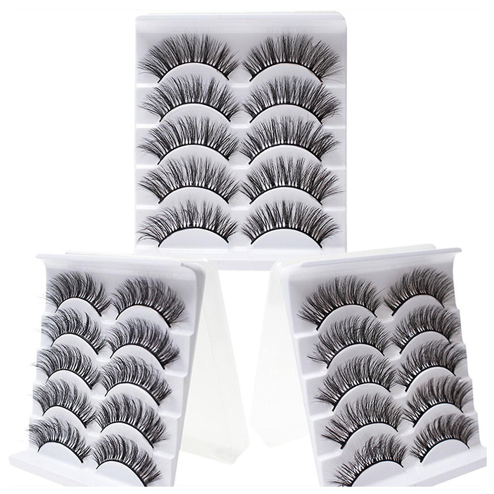 5 Pairs Dense Soft Artificial Eyelashes Charming Look Curling Up Eyelashes