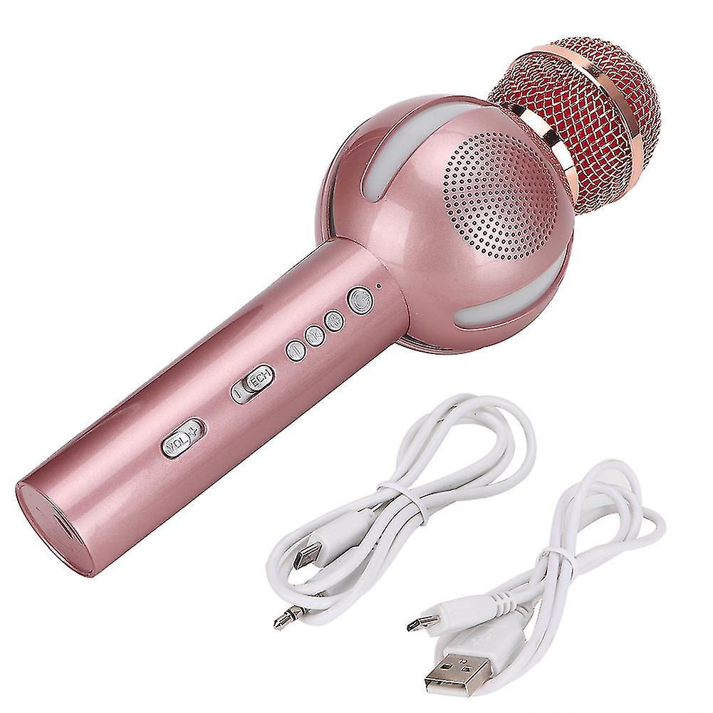 Multi-functional Bluetooth Wireless Microphone For Phone For Karaoke(rose Gold)