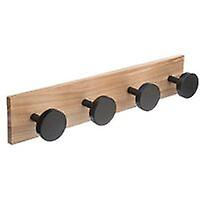 Wooden Hook 4 Heads 40cm Black