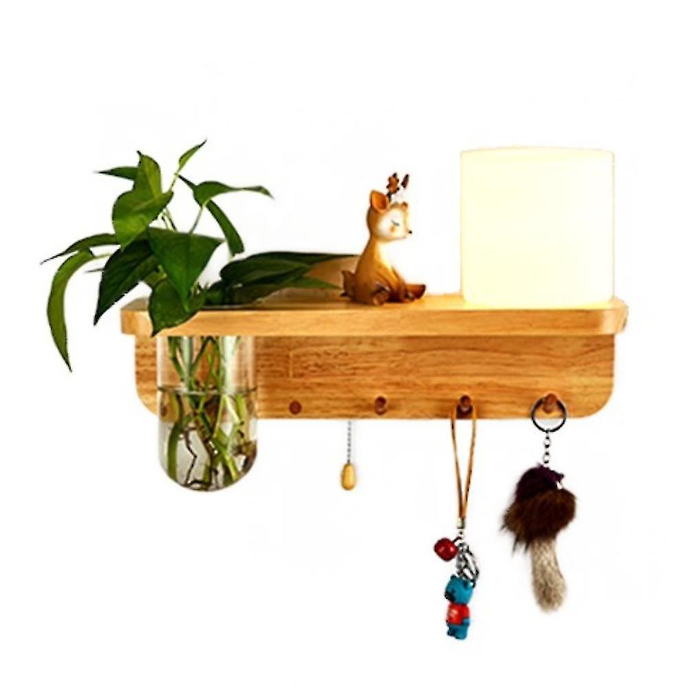 Interior Solid Wood Wall Lamps, Creative Minimalist Modern Style, Straight  Headshade, Drawstring