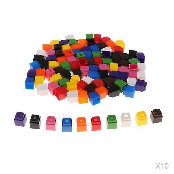 1000pcs  Interlocking Math Link Cubes Snap Blocks 4 Colors