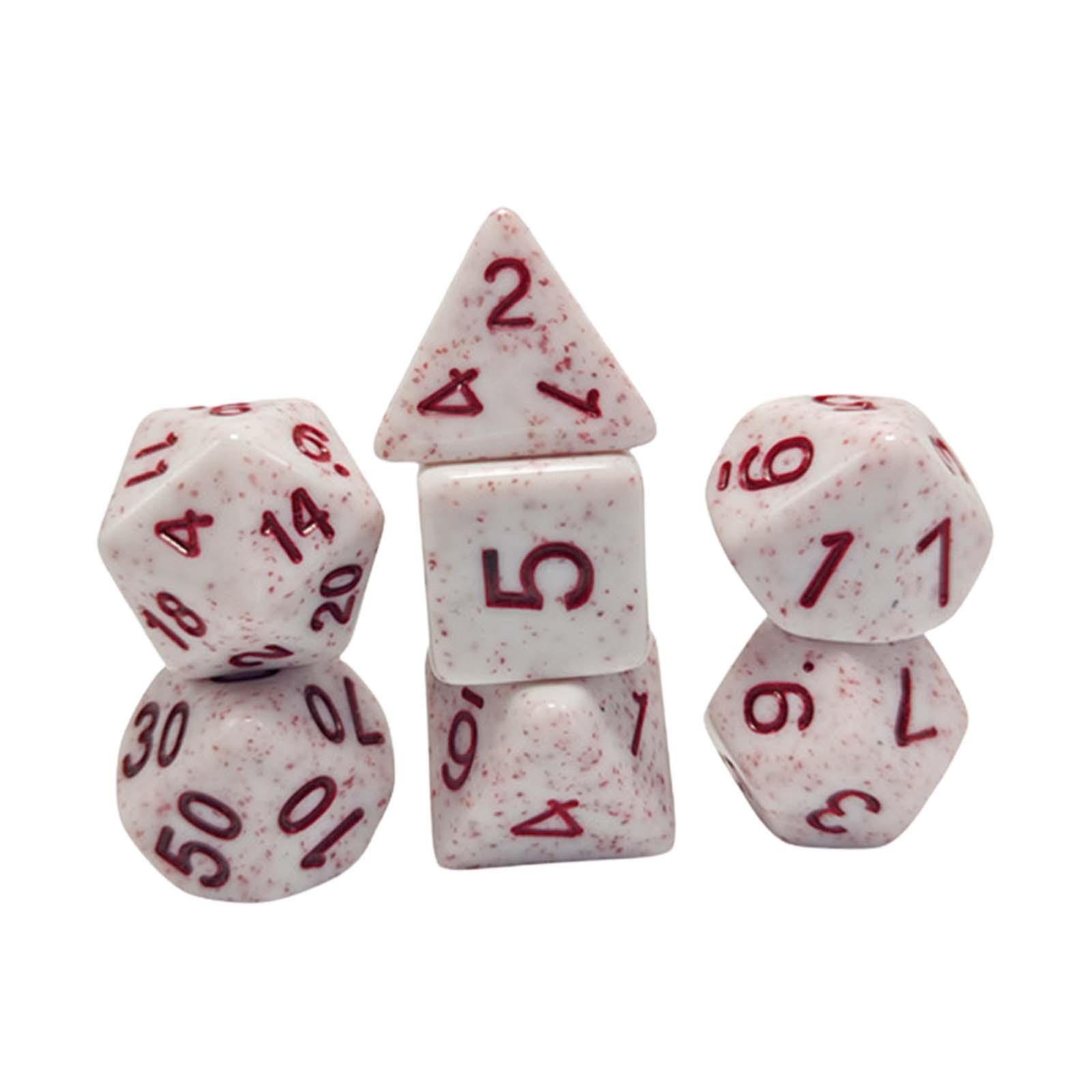 7Pcs Multi Sided Game Dices Party Supplies Game Dices Set for KTV Board Game red