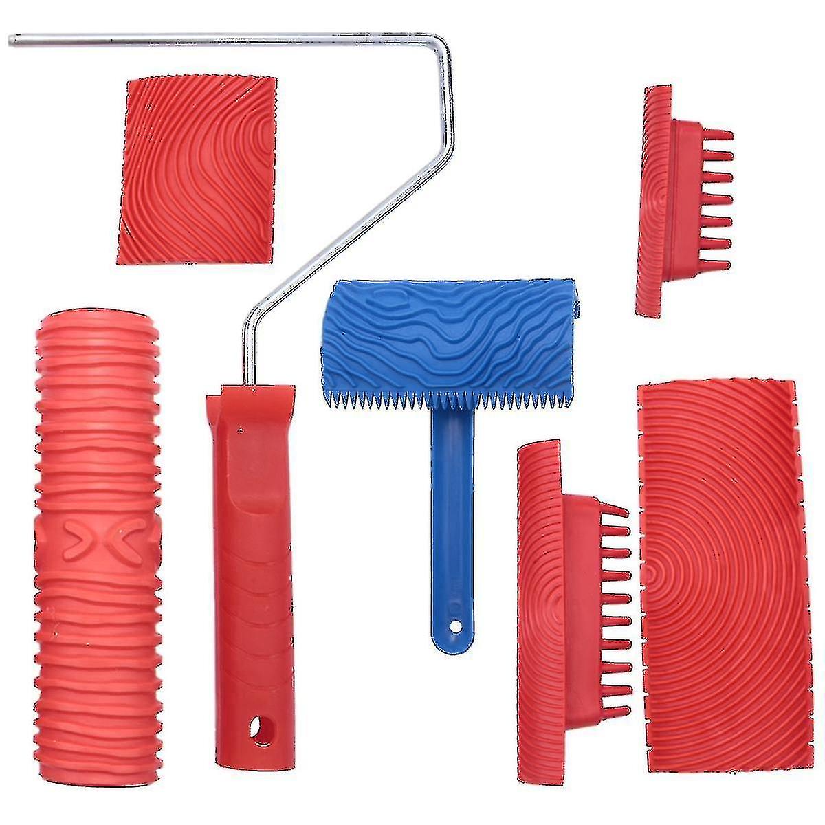 Wood Grain Tool Set, 6pcs 7 Inch Graining Painting Tool Wood Texture Paint Roller Wood Pattern Tool