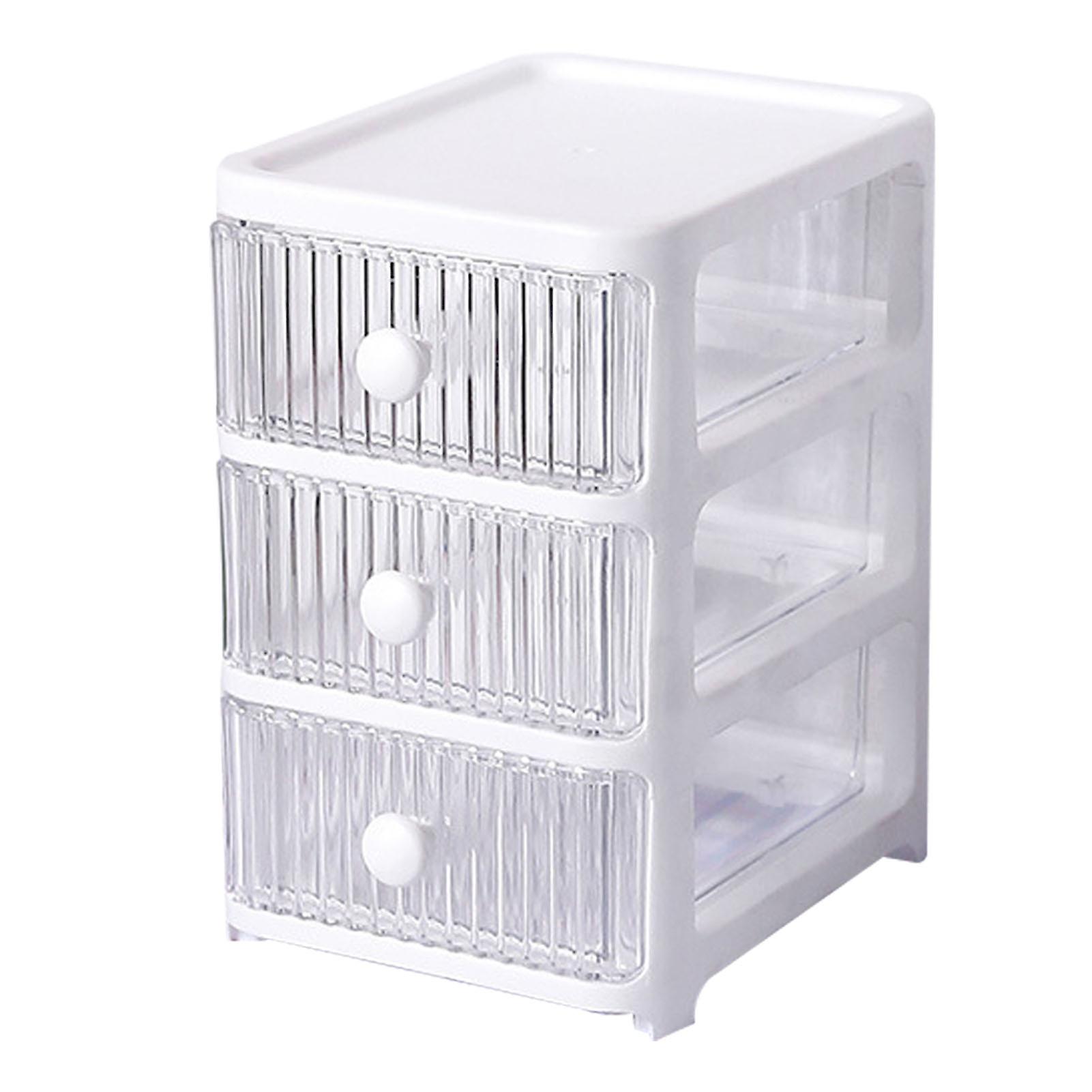 Desktop Storage Box with Drawers Multi Layers Transparent Multifunctional Stackable Desk Organizer for Home Bedroom Office