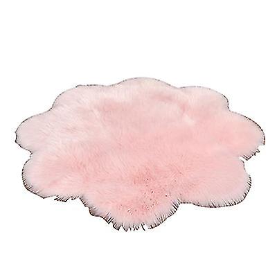 90Cm Pink Plush Round Bedroom Carpet Round Cushion Az1969