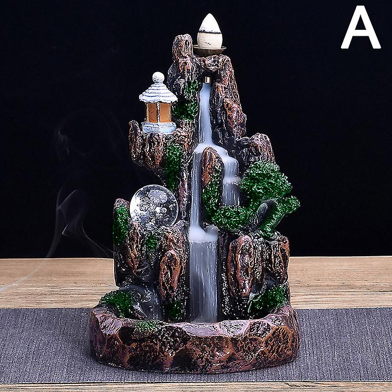 Waterfall Smoke Backflow Incense Holder Hotel Home Decor New