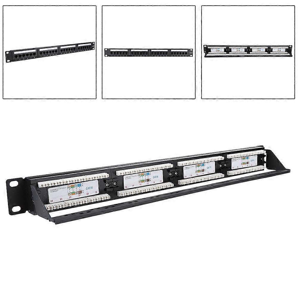 24 Port Mountable Data Patch Panel High Speed CAT6 CAT-6 Network Cable Rack