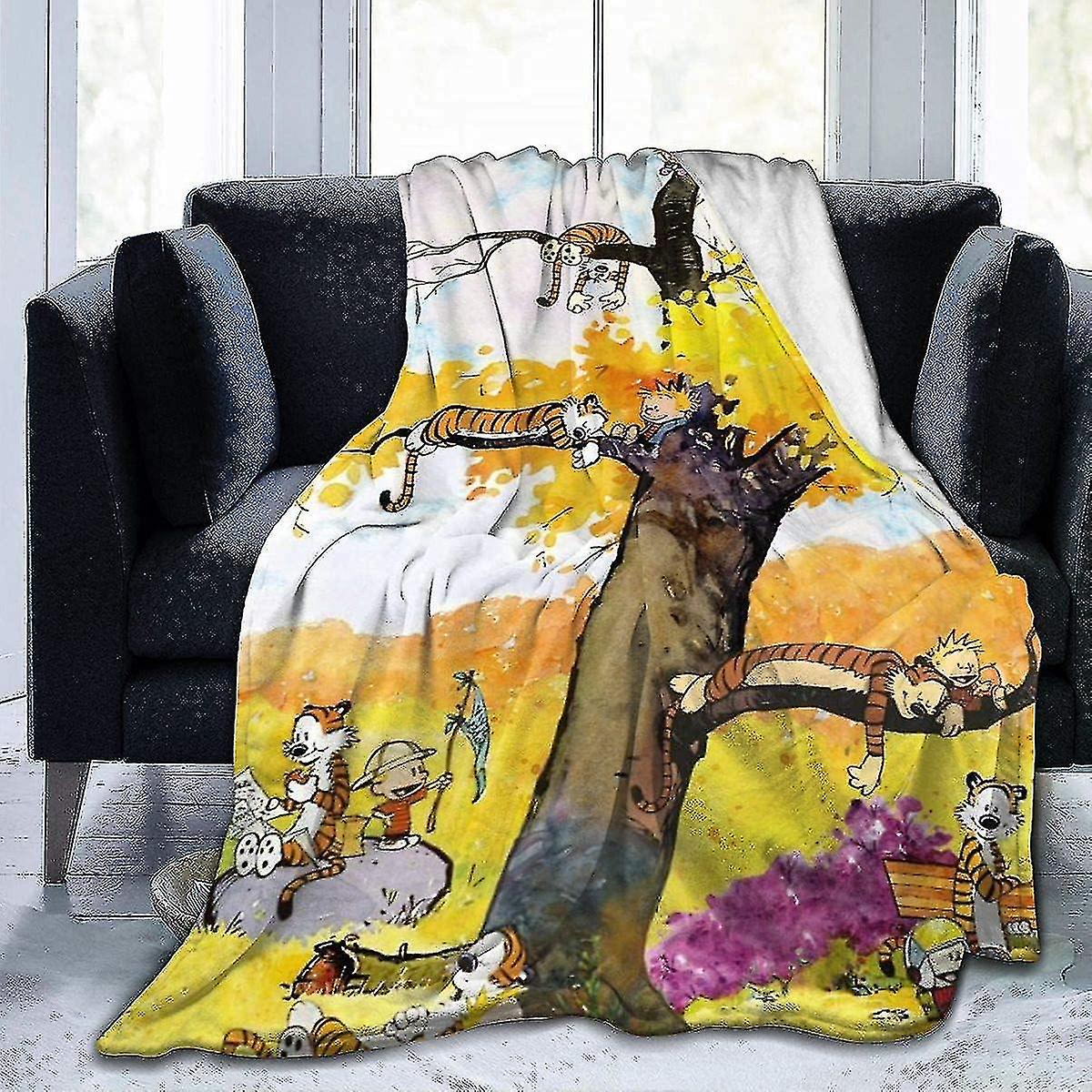 Calvin And Hobbes Soft Plush Throw Blanket Super Fuzzy Warm Lightweight Thermal Fleece Blankets For Couch Bed Sofa All Season-l378