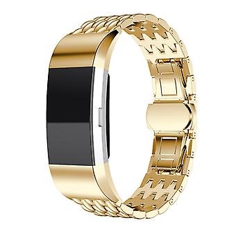 Luxury Stainless Steel Dragon Texture Band Watch Band Strap for Fitbit Charge 2