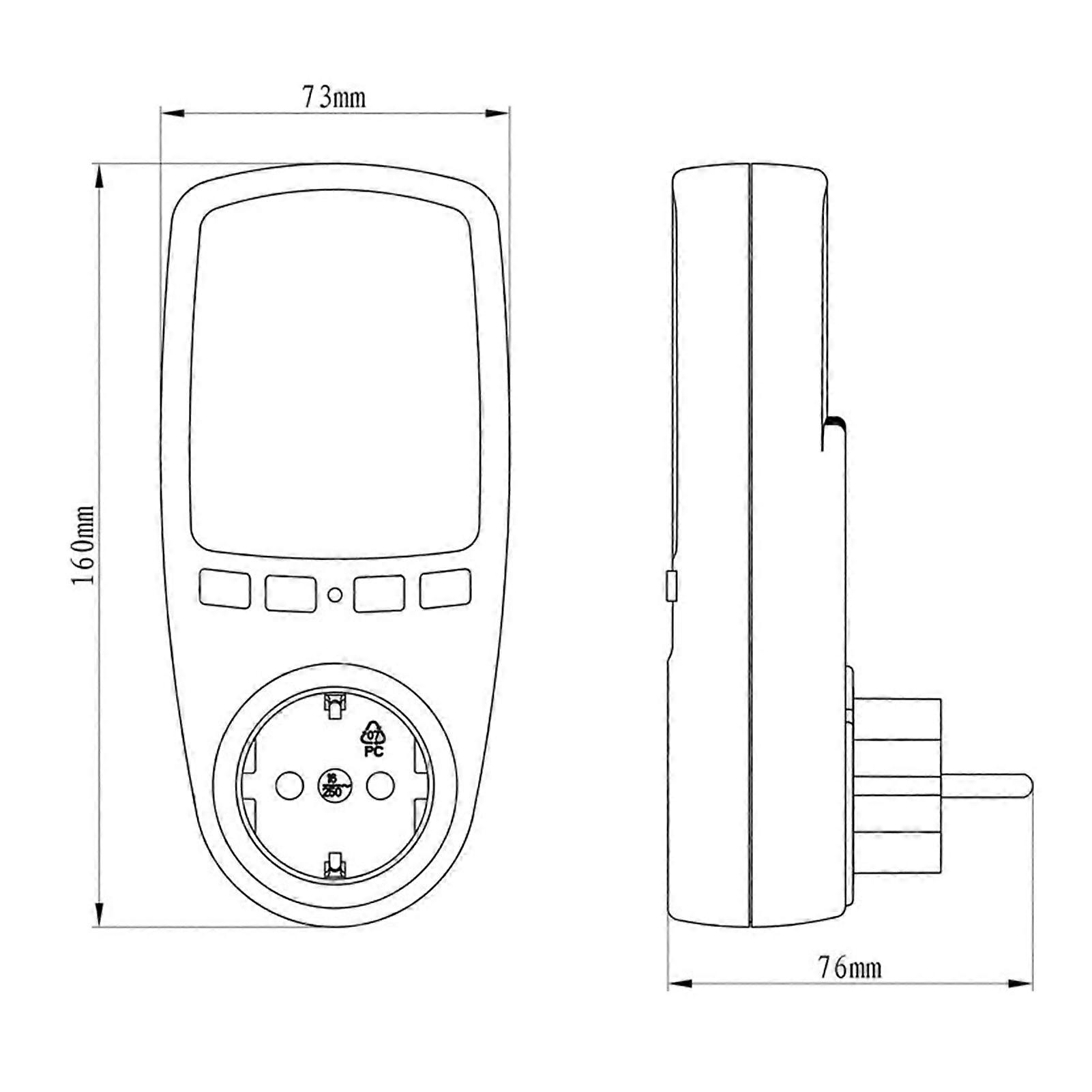 Digital LCD Display Energy Cost Meter Plug Power Consumption Monitor Outlet 230VAC 0.5W